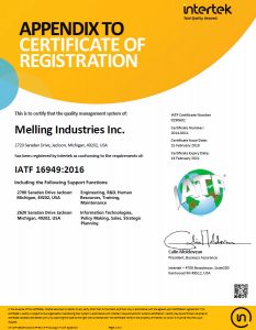 Melling Industries IATF Appendix